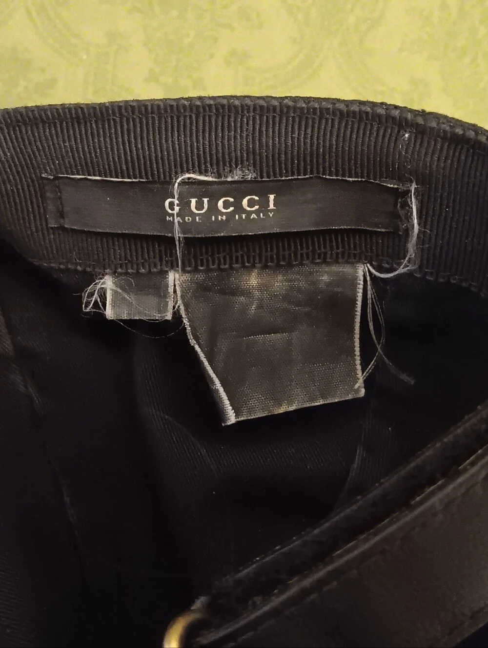 Gucci Black GG Canvas Cap with Signature Green-Red Web